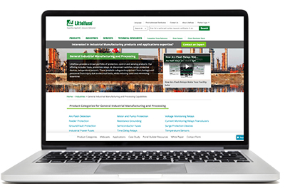 Littelfuse Launches Web Page for General Industrial Processing and Manufacturing