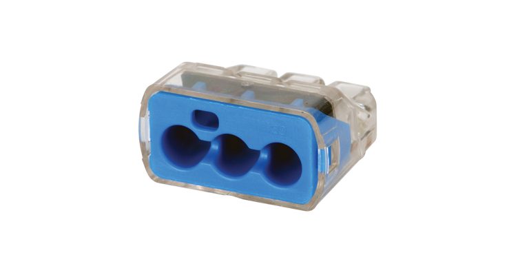 Ideal: In-Sure Push-In Wire Connector, Model 39 3-Port Blue