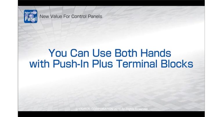 Omron: Push-In Plus Wire Using Both Hands, Enabling Quick & Smooth Wire Connection