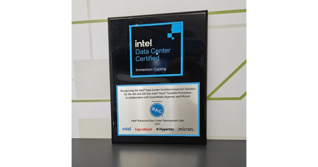 BAC’s Immersion Cooling Tank Data Center Certification
