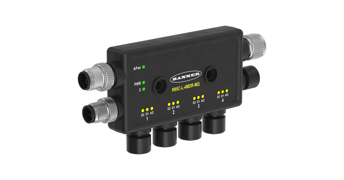 Banner Engineering: R95C 4-Port Motor Driven Roller Controller – Four-Port Plug-and-Play MDR Control with Enhanced Configurability