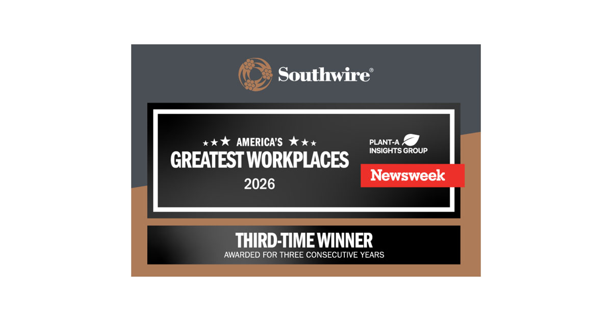 Southwire Named to Newsweek’s America’s Greatest Workplaces List for Third Year in a Row Southwire Named to Newsweek’s America’s Greatest Workplaces List for Third Year in a Row