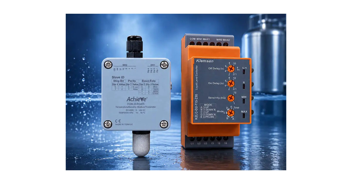 AutomationDirect: Klemsan Liquid Level Controller and AchieVe Wall-Mount Humidity Sensor